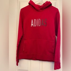 Women’s Adidas red hooded sweatshirt